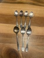 7 Löffel versilbert mit Gravur 90er-Versilberung