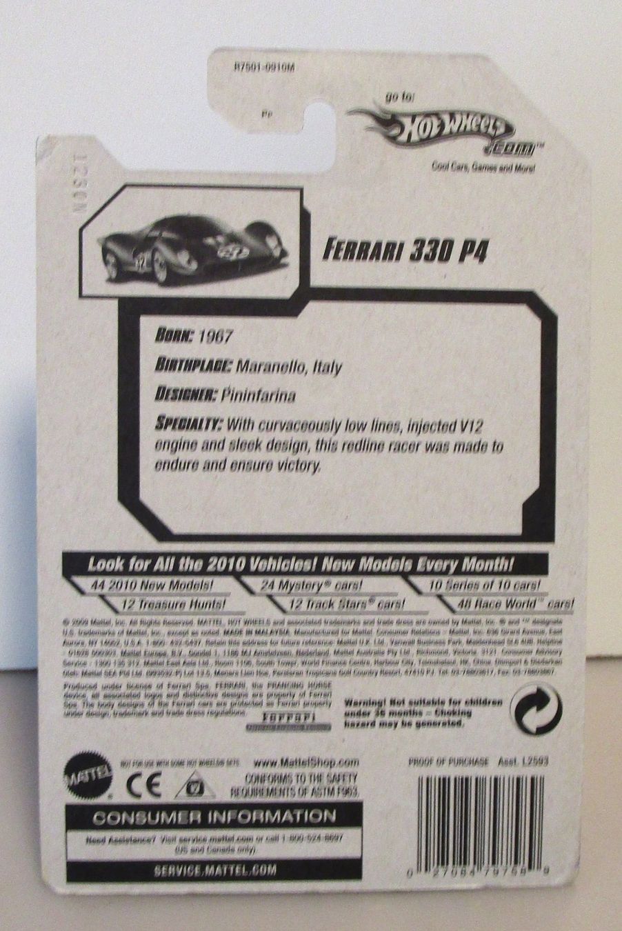 Ferrari Modellini d'auto: HOT WHEELS FERRARI 330 P4 - R7501 – Nuovo e nell'imballaggio originale da Chêne-Bourg venduto da breno56 3