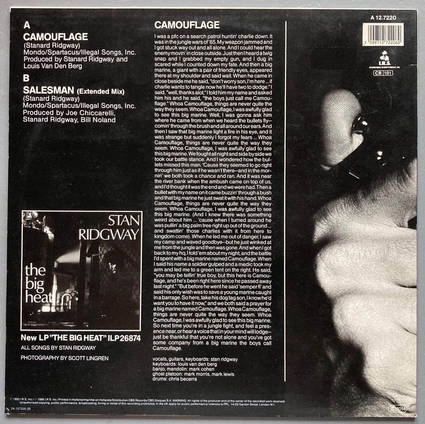 Dischi in vinile: STAN RIDGWAY - CAMOUFLAGE – Usato da Poliez-Pittet venduto da Newtown-Records 1