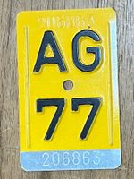 AG 77 - TÖFFLINUMMER - MOFASCHILD - PLAQUE DE MOFA - AG 77