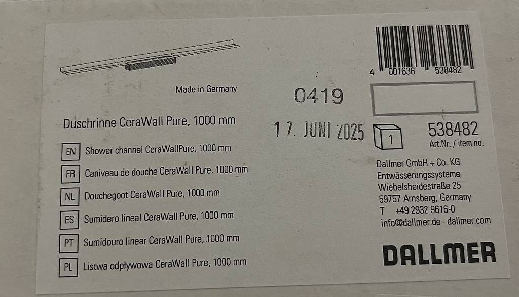 Sonstiges Baustoffe: Duschrinnen Dallmer – Gebraucht aus Sarnen von 1AGruen.