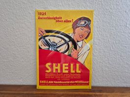 Blechschild Shell Tankstelle Tanksäule Blech Schild Reklame