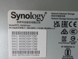 Synology RS3621xs+ Vollausstattung | 64GB ECC | M2D20