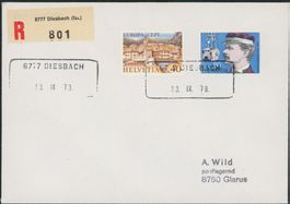 GL Diesbach - Aushilfsstempel - Brief