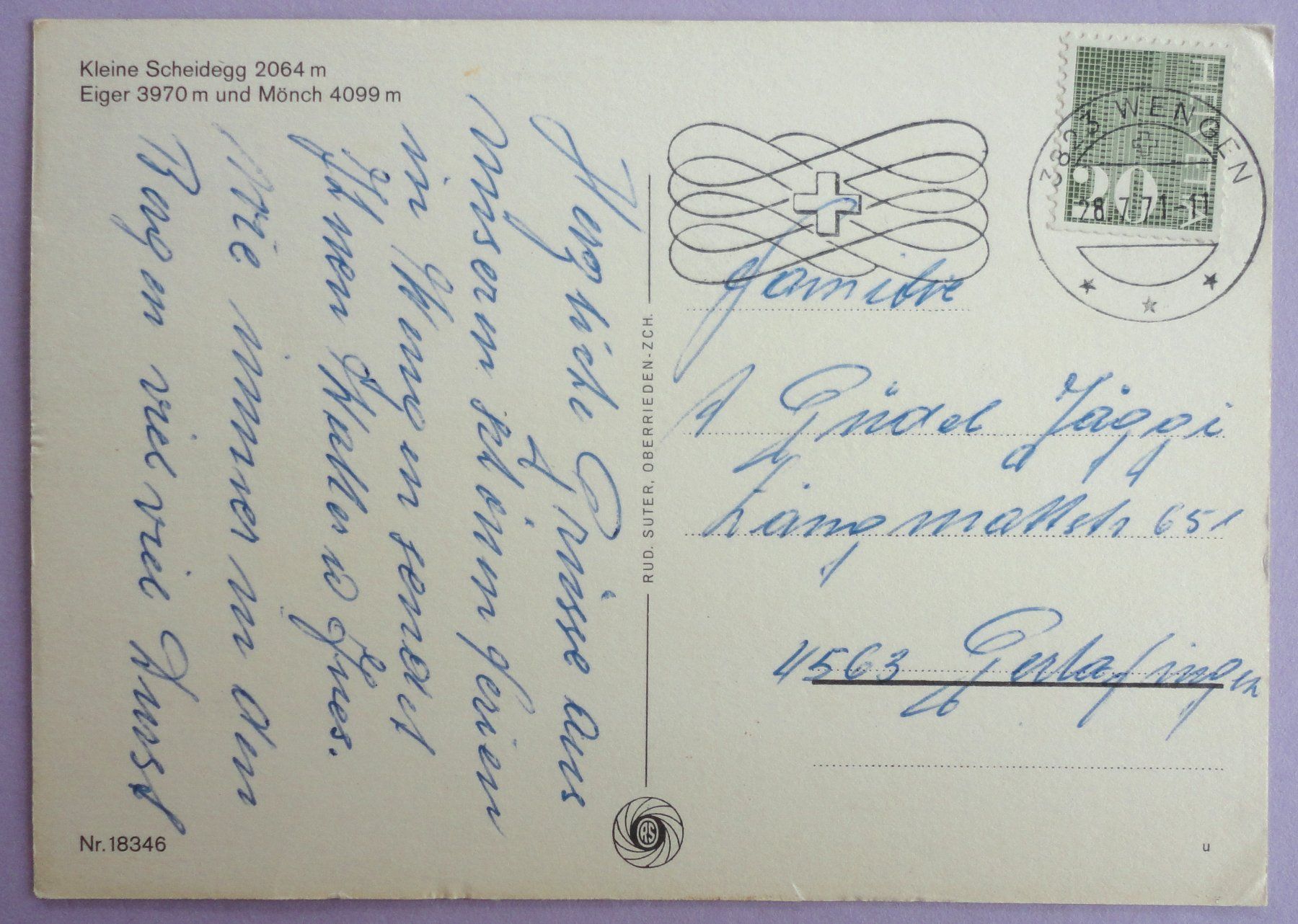 Cartoline postali: Kl. Scheidegg 2064 m, Eiger und Mönch – Usato da Fétigny venduto da Billy2miny 1
