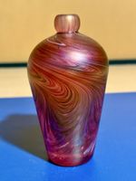 Stunning Hand Blown Glass Vase/Perfume iridescent art glass