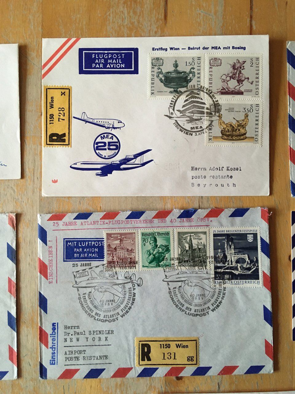 Alle Briefmarken: 8 Flugbriefe Österreich 1971 – Gebraucht aus Nesslau von zueri6 2