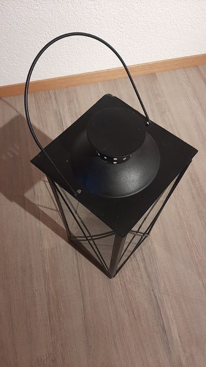 Lanternes: Grosse schwarze Laterne Windlicht für Garten Balkon – D'occasion à Steffisburg par Globas 2