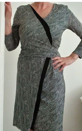 Hugo Boss Black White Elegant Dress Size M