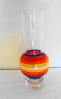 Glas Vase gestreift bunte Farben Höhe 21cm. a la Pril Farben