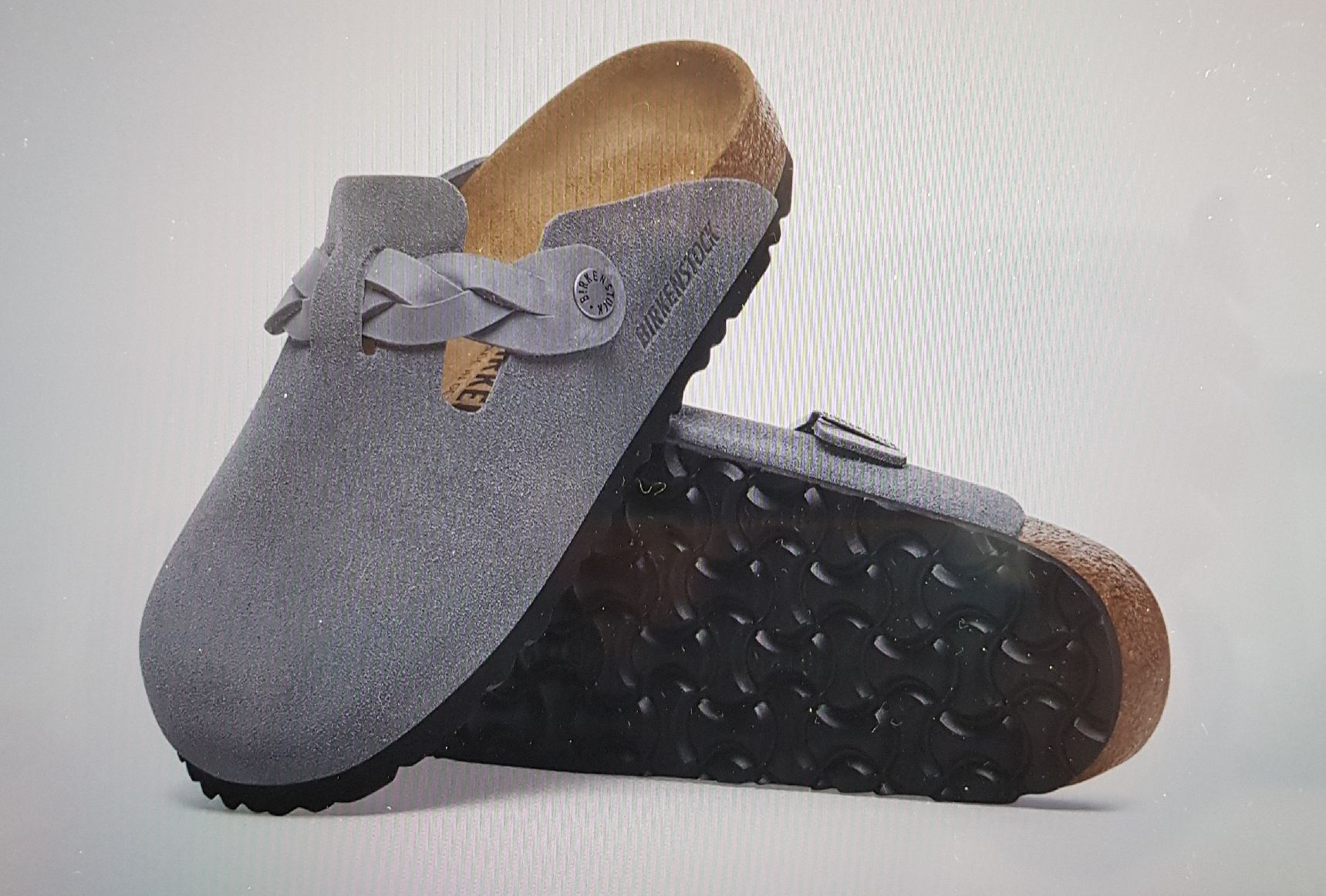 Birkenstock Scarpe da donna: Birkenstock BOSTON Braided Basaltgrau Grösse 41 – Nuovo (secondo la descrizione) da Olten venduto da Yen6