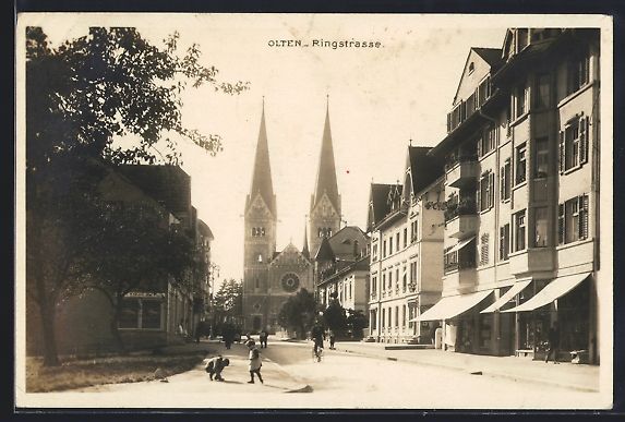 Cartoline postali: Olten, Ringstrasse mit Blick auf die Kir – Usato da Berlin venduto da bartko-reher