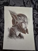 Thor Marvel - Portrait stylo et crayon