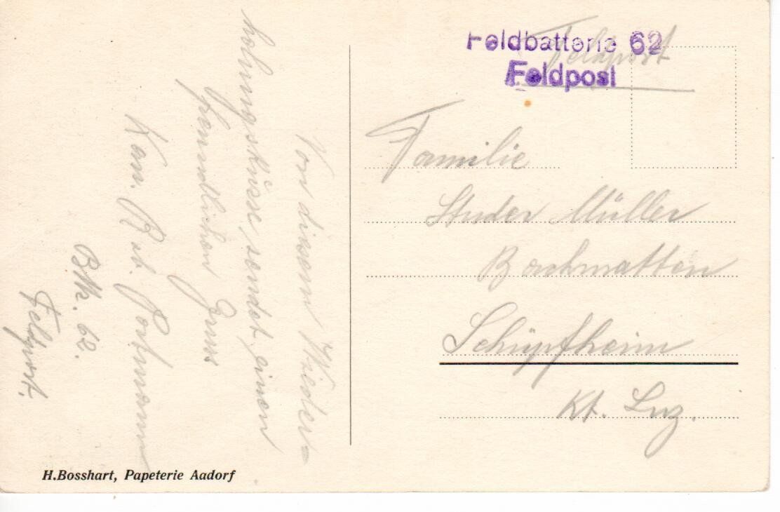 Cartoline postali: Aadorf - Feldpost – Usato da Wolhusen venduto da Curver9 1