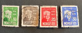 Norwegen, 100. Geburtstag von Bj. Bjørnson (1932), 4 Werte #