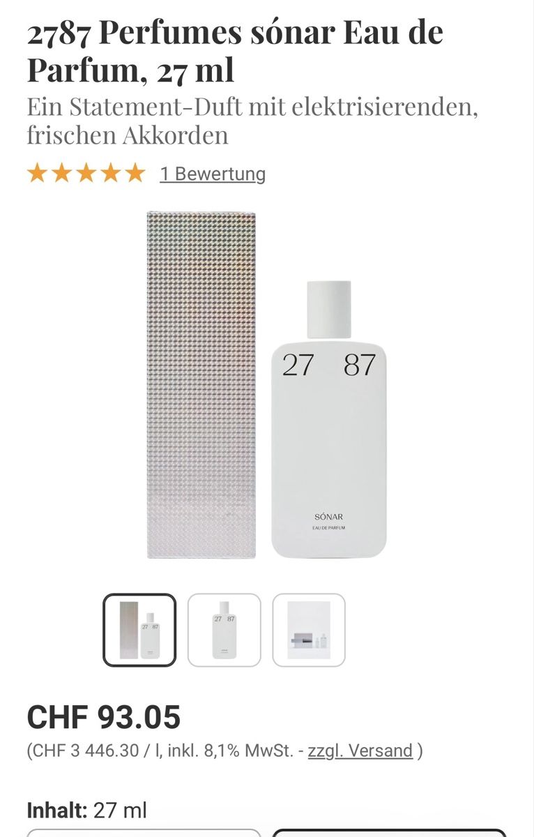 Profumi & Eau de Toilette: Sónar EDP 2787 Perfumes – Nuovo e nell'imballaggio originale da Kloten venduto da raf_6nbr 1