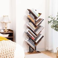 Baum Bücherregal 9 Ebenen Holz Regal Metallgestell VINTABOOK