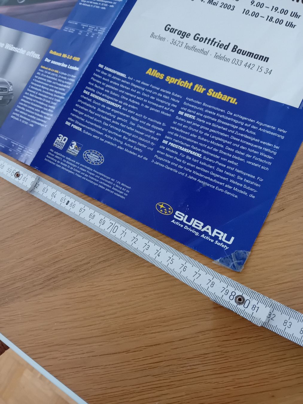 Subaru Documenti: Subaru Prospekt mit Impreza Poster 2003 – Usato da St. Urban venduto da volvodreamer 2