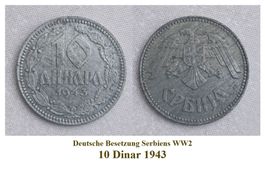 10 Dinar 1943 Serbien WW2 Lot 2
