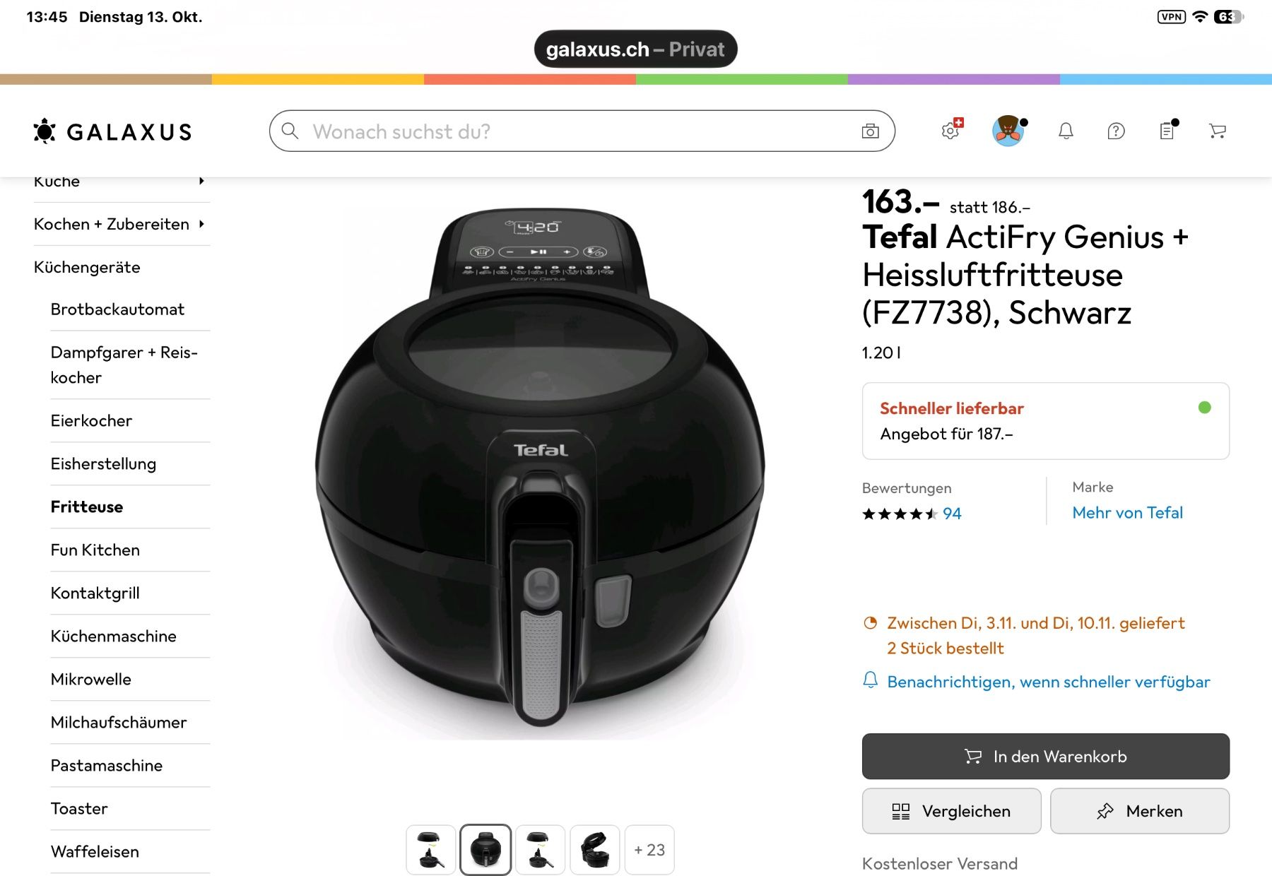 Tefal Appareils de cuisine: Airfryer – D'occasion à grossaffoltern par rickli88