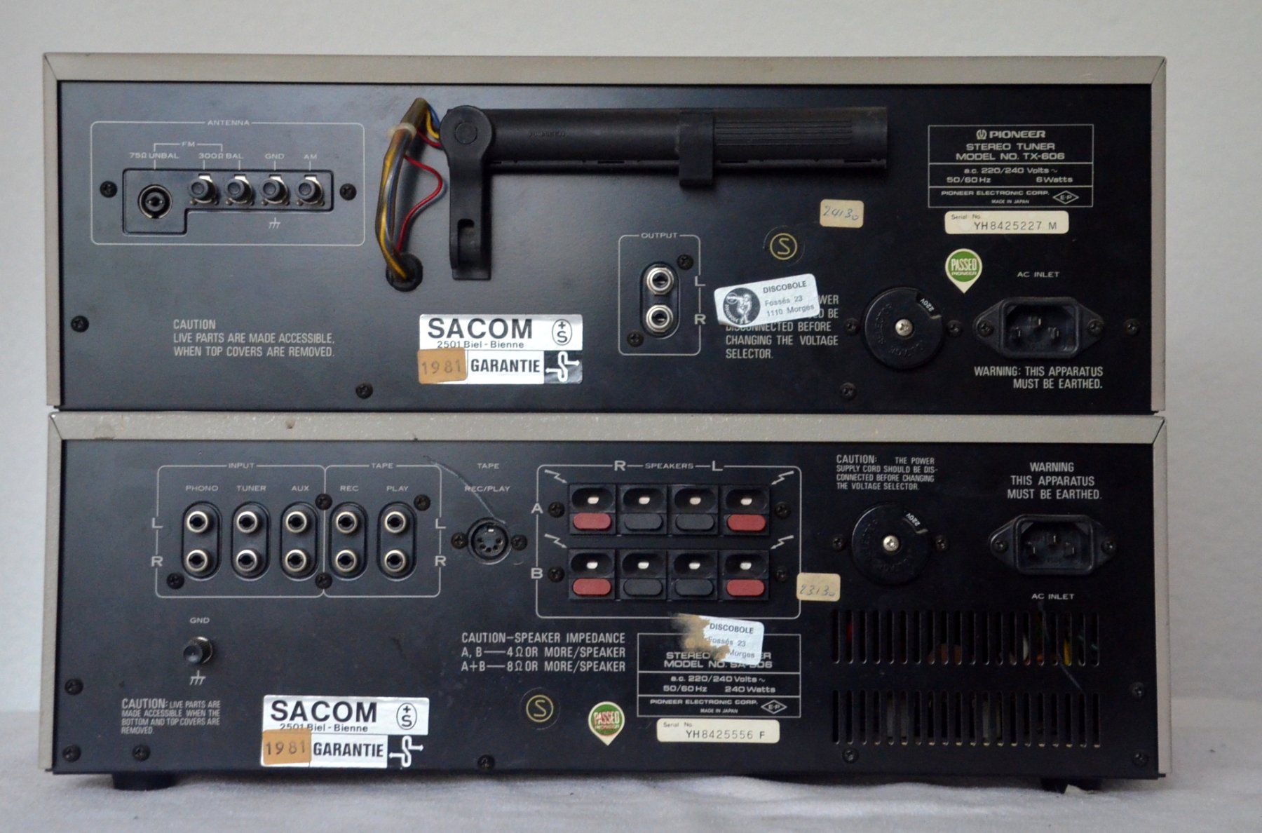 Pioneer Amplificatori: Pioneer Stereo Tuner TX-606 - Aplifier SA-506 – Difettoso da Collonges venduto da arashee 3
