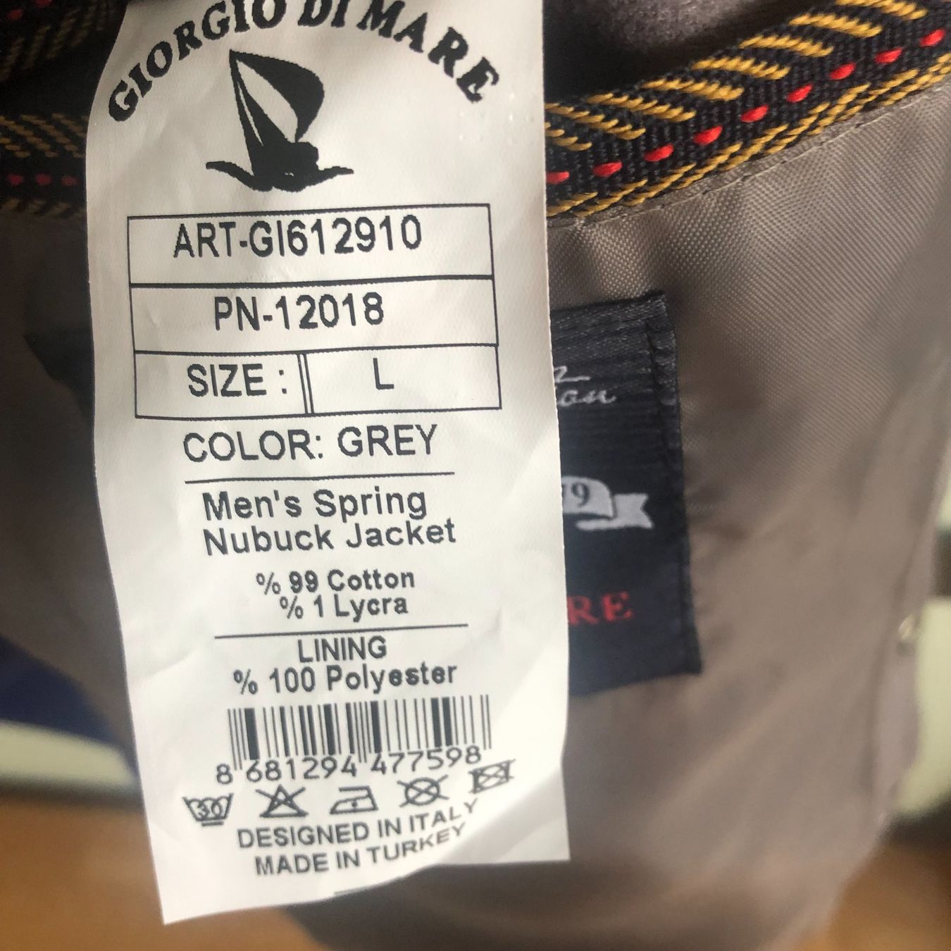 Giacche: Giorgio di Mare Herren Jacke, Nubuck, Grau, Grösse L – Usato da ehrendingen venduto da schmidzky 2
