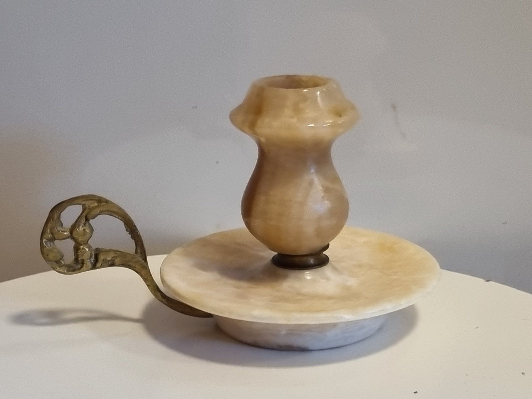 Portacandele: Vintage Onyx Kerzenhalter Marmor Stein Messing – Usato da Scharnachtal venduto da devin03 1