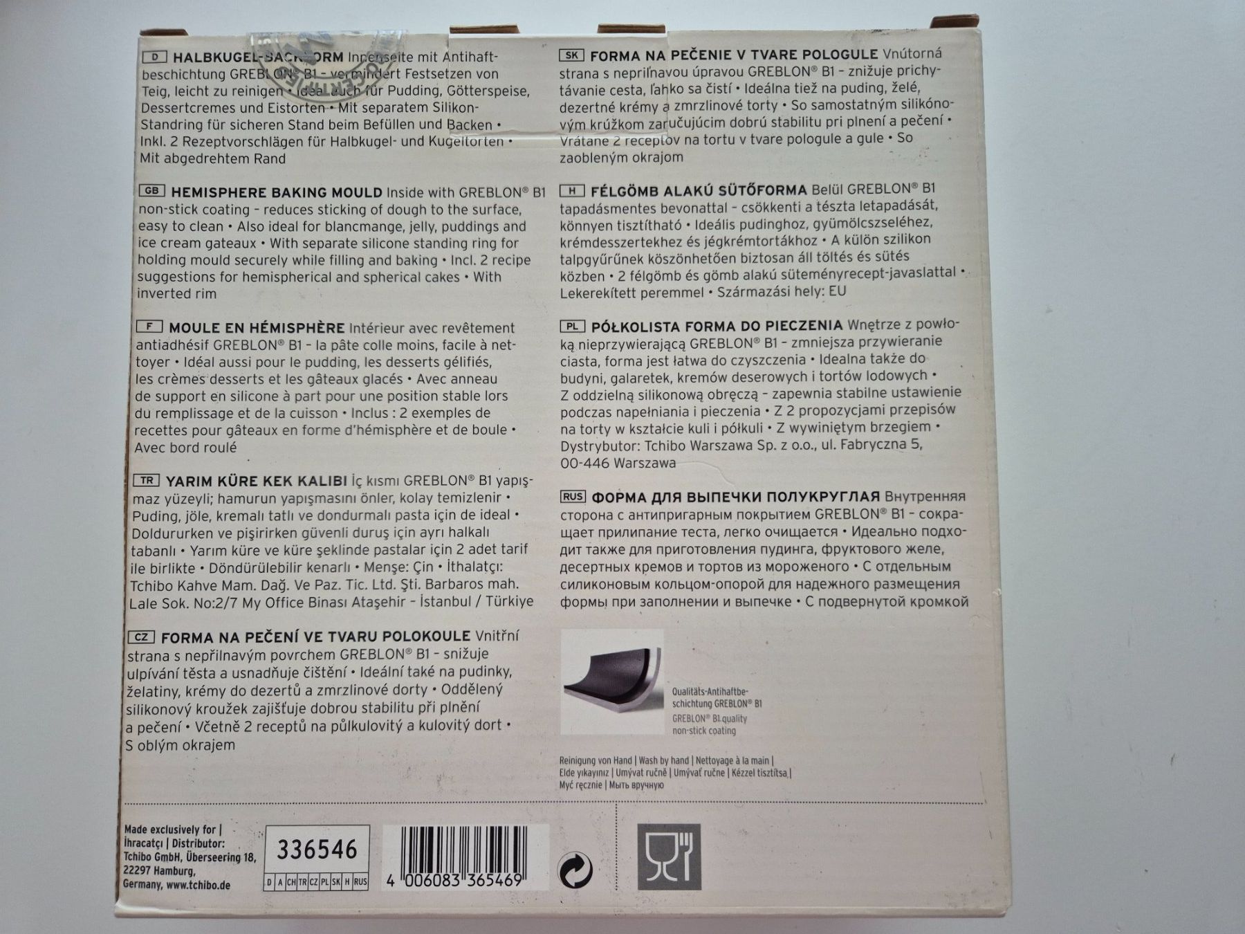 Tchibo Moules à gâteaux: Halbkugel-Backform 21cm (Neu) – Neuf avec emballage d'origine à Zürich par pau_y8mv 2