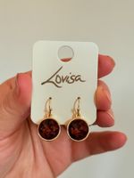 Boucles d'oreilles Lovisa ✨Bordeaux/Doré✨ NEUVES 😍😍