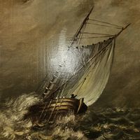 Ölbild Segelschiff signiert gerahmt 19x24cm Gemälde Schiff M