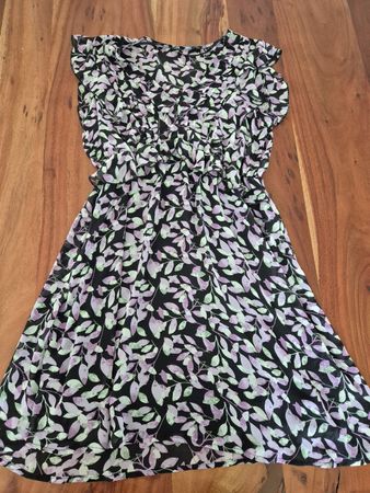 Kleid Vero Moda, Blumenmuster, Schwarz Lila Grün, Grösse S