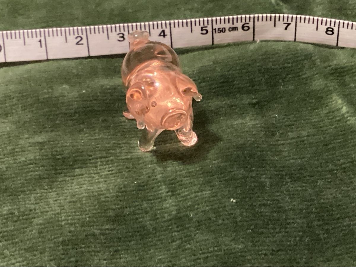 Statuette: Glasfigur Schwein klein rosa gebraucht – Usato da Nunningen venduto da Vintage59 4