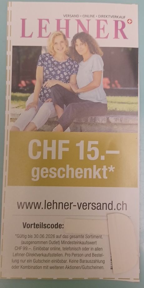 Buoni: Lehner Versand Gutschein - CHF 15.- Rabatt sichern! – Nuovo (secondo la descrizione) da Zollikon venduto da Sandesh108