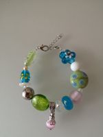 Schönes Armband Glas türkis rosa
