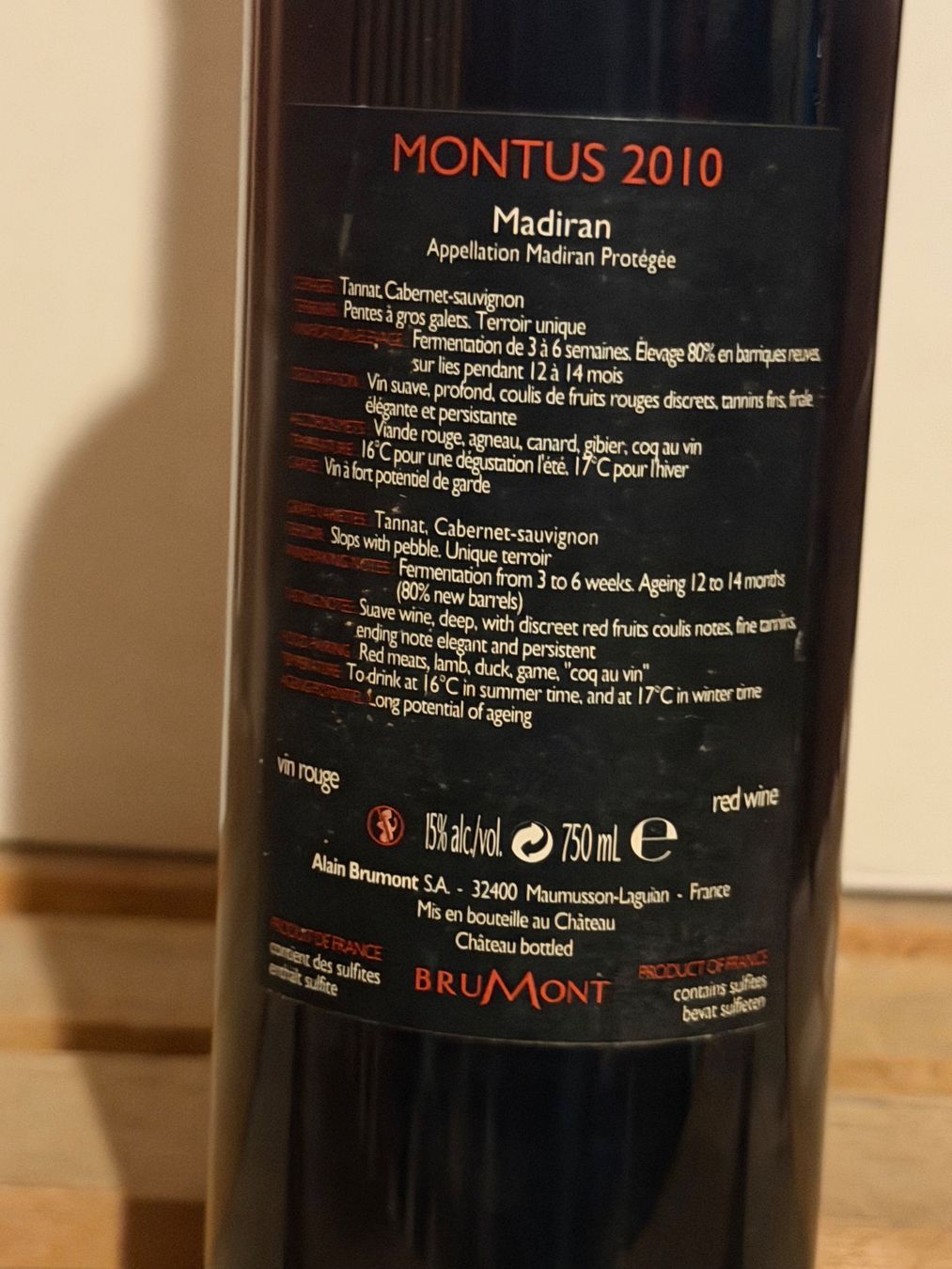 Vino: SUPERBE Château Montus 2010 MADIRAN – Nuovo (secondo la descrizione) da Roche VD venduto da avediscipule 3