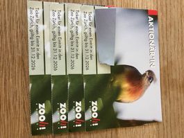 4 Eintrittskarten Zoo Zürich gültig bis 31.12.2026 neu