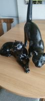 Keramik Katzenfiguren, schwarz.
