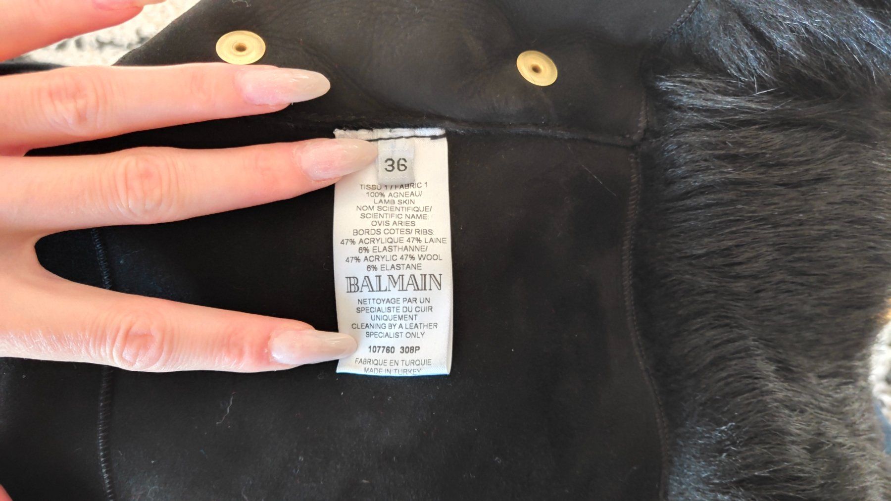 Balmain Giacche: Balmain Lammleder Jacke schwarz – Usato da Meilen venduto da Aphrodite87 3