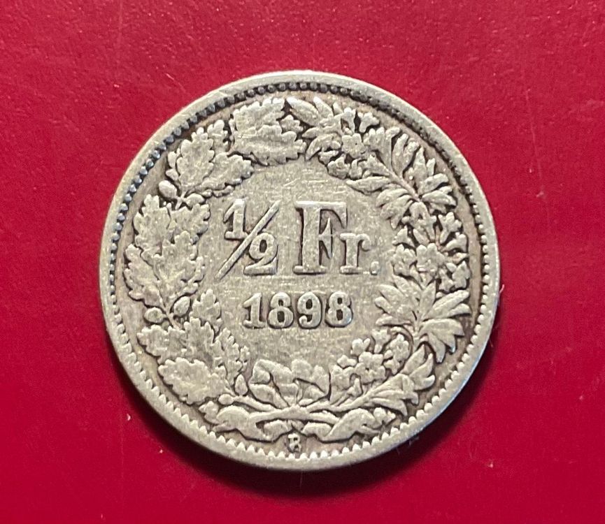 Silbermünze 50 Rappen, 1898 (Gebraucht) in Luzern für CHF 1.5 – mit ...