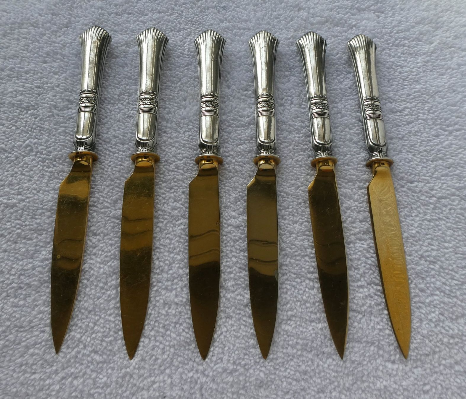 Posate: Obstmesser 800 Silber golden Messer Lorbeerkranz – Usato da Frauenfeld venduto da Astra13 2