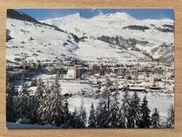 Scuol Engadin Winter Postkarte Piz Champatsch Skigebiet Schn
