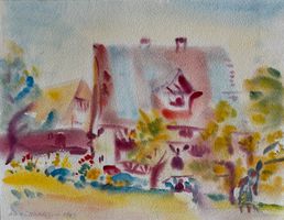 Hans Wullschleger (1913-1987), Aquarell, Expressiv, 1961