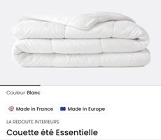 Couette été 100% polyester La Redoute 140x200cm Oeko-Tex
