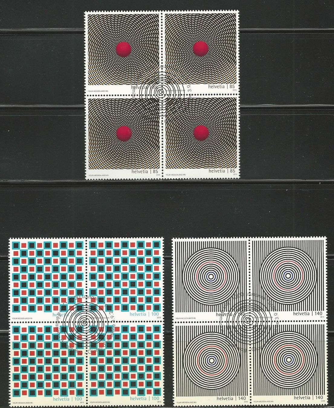 Alle Briefmarken: 2010 Nr. 1362-1364 Optische Kunst ET – Gebraucht aus Basel von Melphi