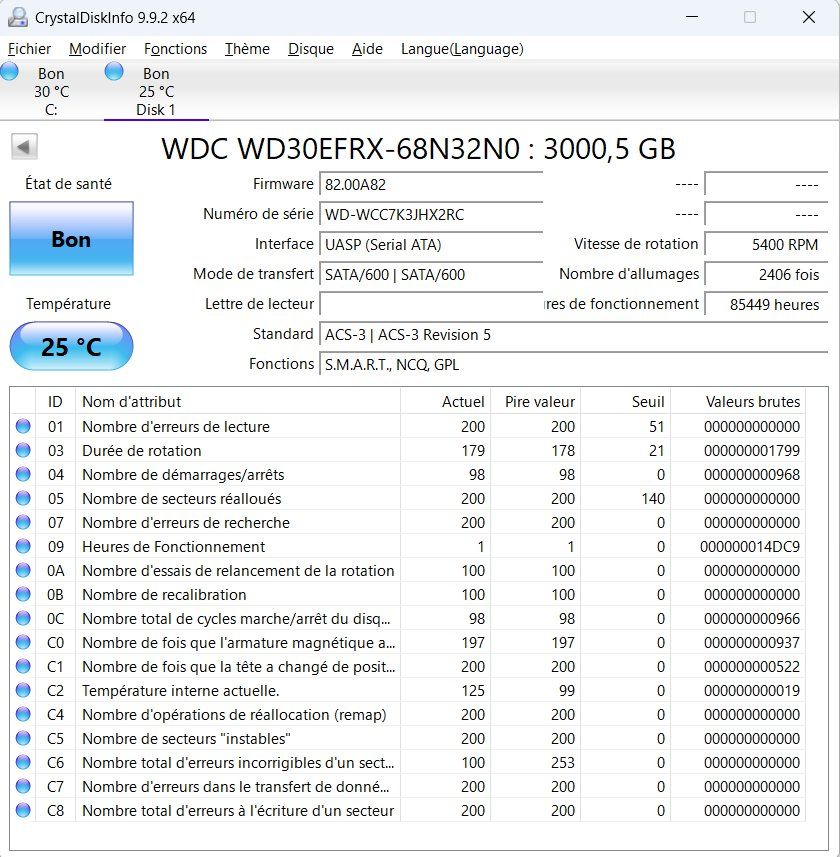 Western Digital Harddisks: HDD WD RED WD30EFRX 3.0 TB – Gebraucht aus Pompaples von Djplaya 1
