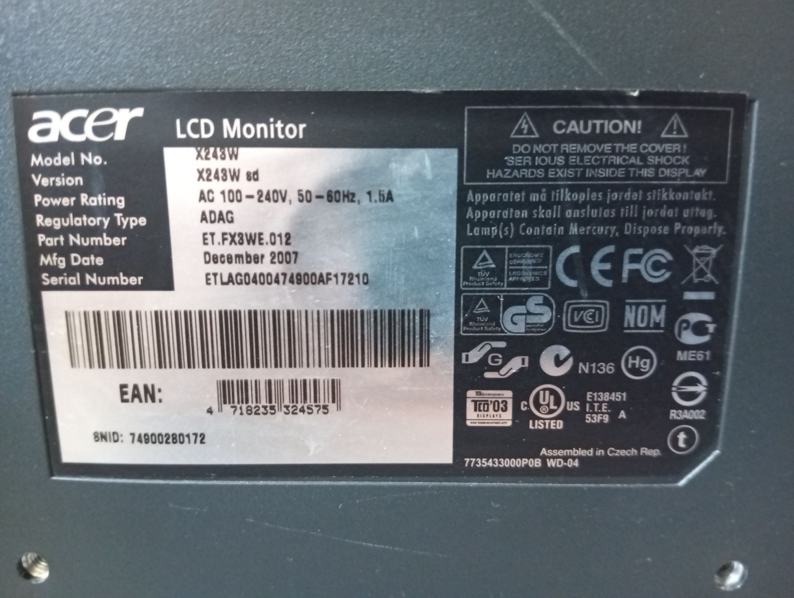 Acer Monitore: Ecran ACER 24" – Gebraucht aus Farvagny-le-Grand von Galiad 2