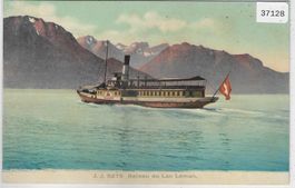 Lac Leman - Bateau "Lausanne" Dampfschiff - Litho