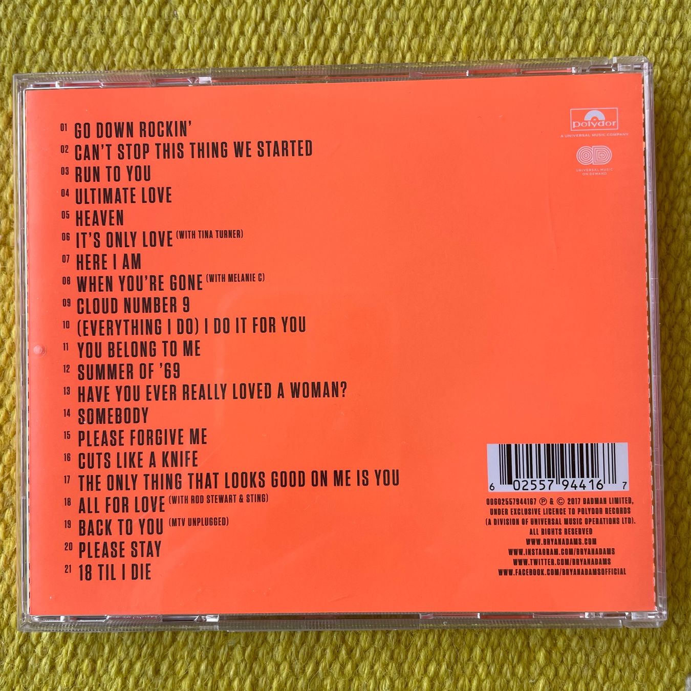 CD: BRYAN ADAMS-ULTIMATE BEST OF – Usato da Rorschacherberg venduto da CD-Roli 1