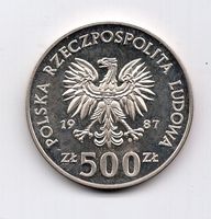 (315) Polen, 500 Zloty, 1987, Eishockey, pp