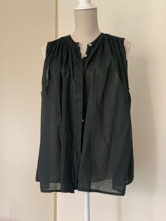 Chemisier noir fin en coton neuf